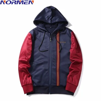 

NORMEN Men's Fashion Patchwork Hoodies Round Neck Full Sleeve Sweatshirts Men Hip Hop Camouflage Streetwear Hot Sale Drop Ship