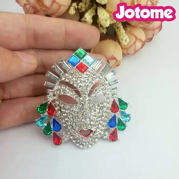 

New Arrilval Rhinestone Multi Color Mazer Princess Oriental Princess Mask Face Brooch Free shipping