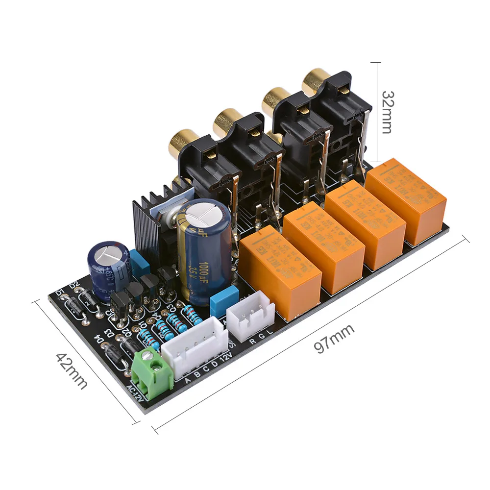 AIYIMA аудио переключатель Вход выбор доска RCA 4 пути аудио сигнала реле Селекторное переключение доска лотоса сиденье для усилитель шасси