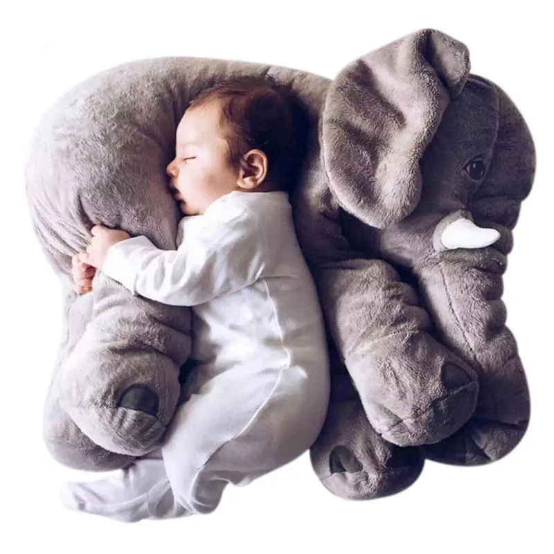 

Brand 60cm Height Large Elephant cushion Kids Sleeping Back Cushion Cute Stuffed Elephant Baby Accompany Gift LREA