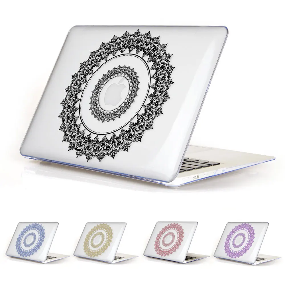 

2016 incredible Sun Halo Damask Clear Case for MacBook Air 13 Air 11 12 Hard Cover Macbook Pro Retina 13 15 Crystal Case Sleeve