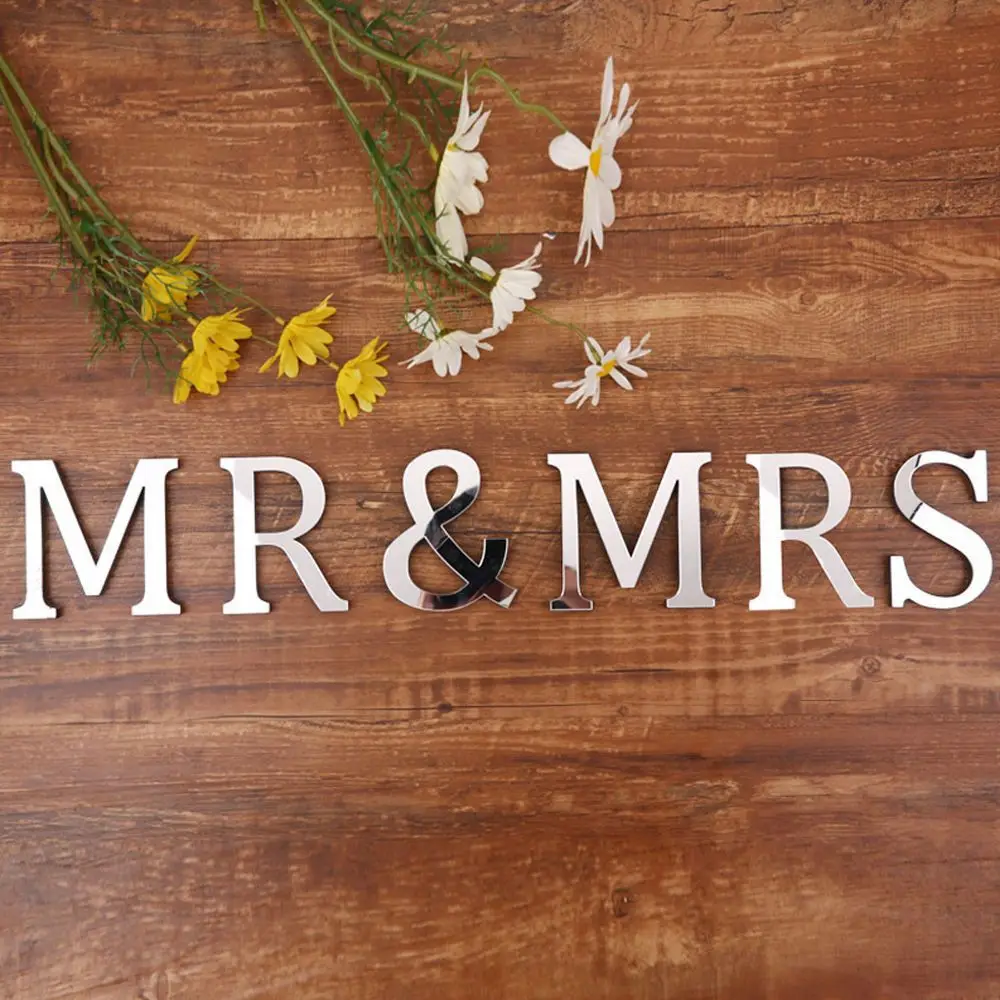 2019 New Diy Wall Stickers 26 Letters 3D Sticker Acrylic Decoration Wedding Gift Love Letters Decorative Alphabet Wall Art Decor