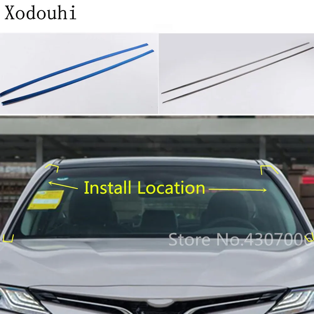 Stick Stainless Steel Front Head Glass Windshield Column Frame Trim Window For Toyota New Camry XV70 2017 2018 2019 2020 2021 | Автомобили
