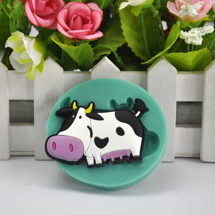 1 шт. формы для мыла в виде коровы помадки торта силикона|soap mold|molde de siliconede silicone |