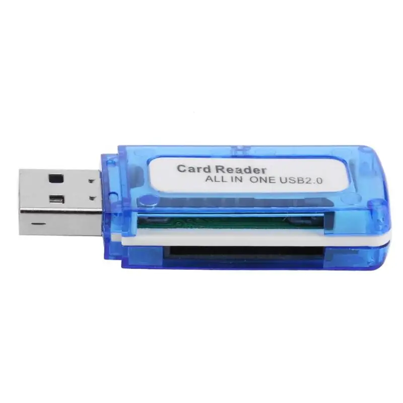 ALLOYSEED 4 in 1 Memory Card Reader USB 2.0 All in One Cardreader Laptop Accessories for Micro SD TF M2