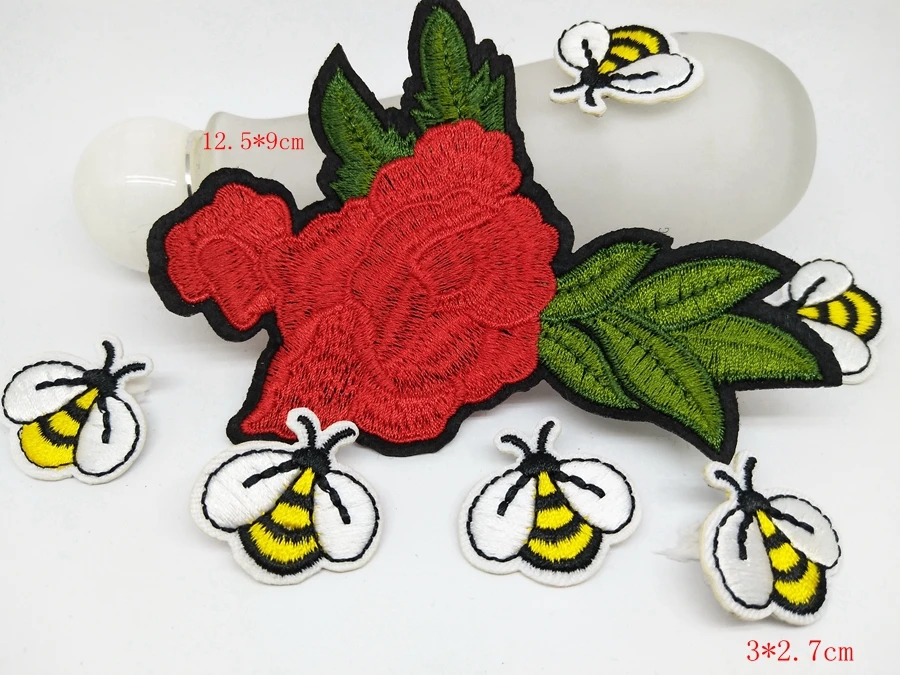 Mix7pcs embroidery iron on patches for clothing applique badges sewing