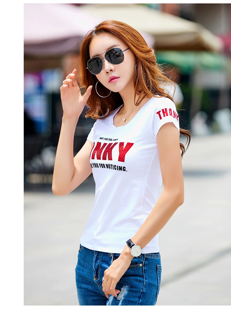 Летняя женская футболка, топы с буквенным принтом, короткий рукав, о-образный вырез, тонкая Хлопковая женская футболка размера плюс, черная, белая, больше размера