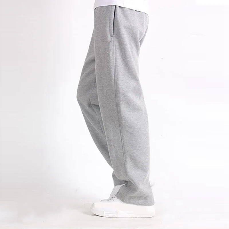 

FAISIENS Men Plus Size Pants 5XL 6XL 7XL Solid Baggy Loose Elastic Pants Cotton Gray Black Casual Pants Large Size Big Trousers