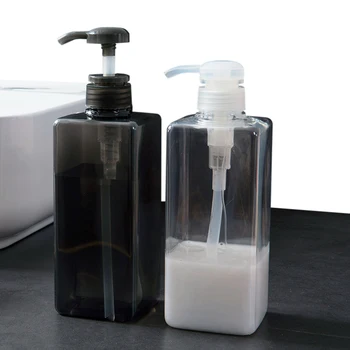 

XZJJA 600ml Large Capacity Transparent Liquid Soap Dispensers Pump Bathroom Shower Shampoo Bottle Home Hand Sanitizer Container