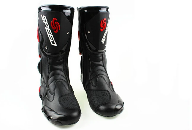 Качественные байкерские ботинки из микрофибры для езды на мотоцикле; мужские гоночные ботинки до колена для езды на велосипеде; ботинки для мотокросса