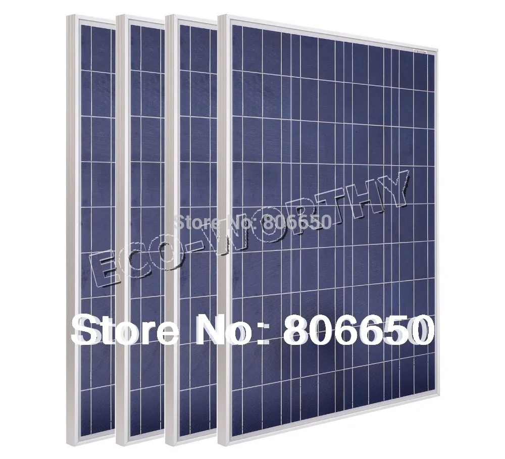 

Stock 400w -4PCS 100W 12v Solar Panels for Solar Home System for Battery Charger Camping Solar Generators