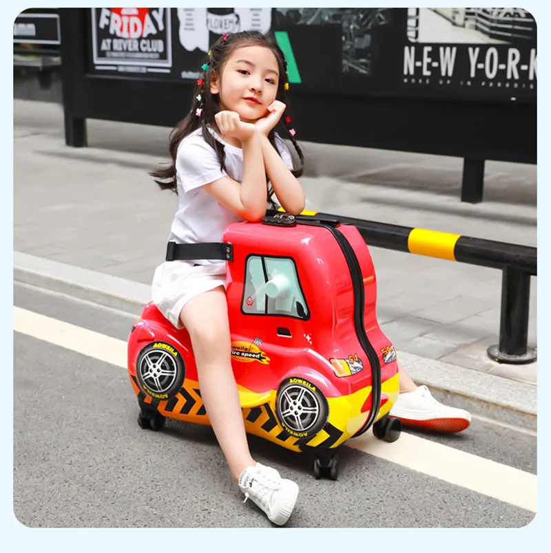 

2019 new Children suitcase can ride the trolley case girl baby suitcase universal wheel cartoon children riding suitcase boy