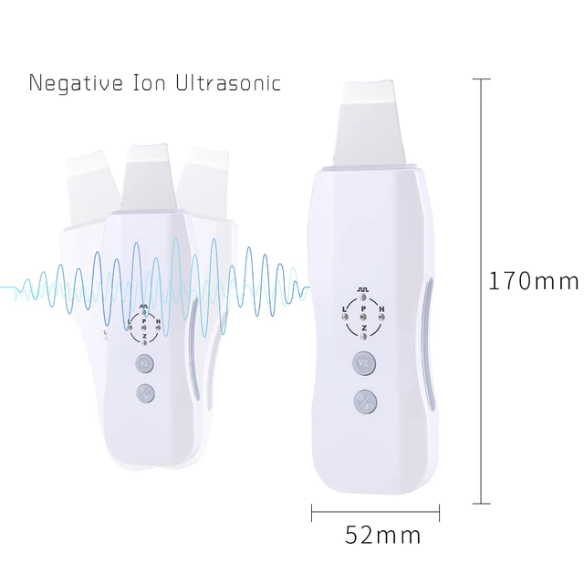 USHOW Multifunction Ultrasonic Skin Scrubber Rechargeable Ultrasound Face Pore Cleaner Deep Cleaning Facial Peeling Massager