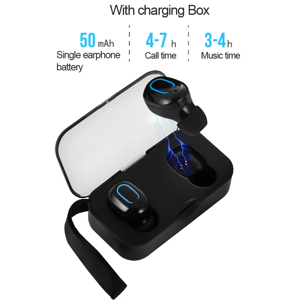 T18 невидимые Bluetooth наушники 5,0 TWS мини беспроводные наушники стерео глубокий бас гарнитура с зарядным устройством Портативный