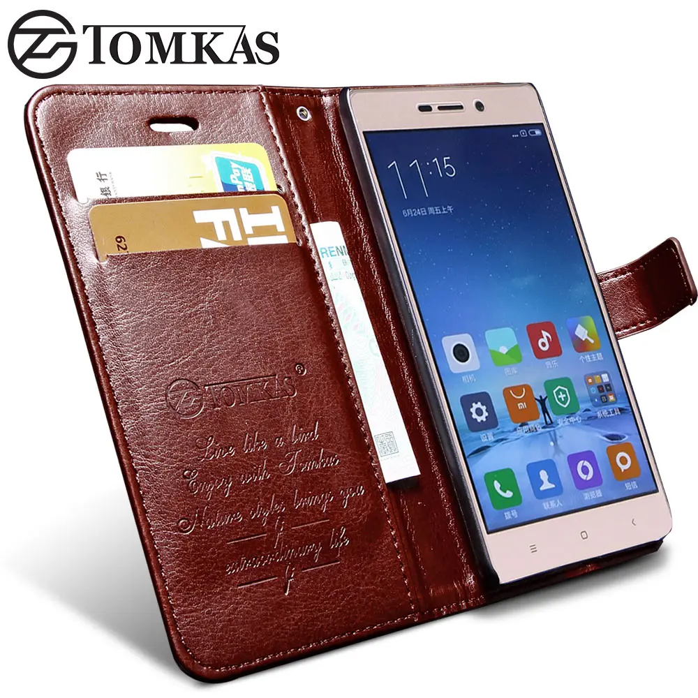 Xiaomi Redmi 3 S Случае Redmi 3 Pro 3 S Чехол TOMKAS Флип бумажник Кожаный Чехол С Подставкой Для Xiaomi Redmi 3 S Prime 3 S Pro 3 S