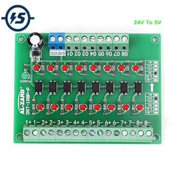 

24V To 5V 8-Channel 8bit Photoelectric Isolation Module Level Voltage Converter PNP Output PLC Signal Converter Adapter Module