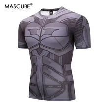 Топы MASCUBE с Бэтменом, компрессионные Забавные футболки для фитнеса, футболки Супермена, летняя футболка с круглым вырезом и 3D принтом
