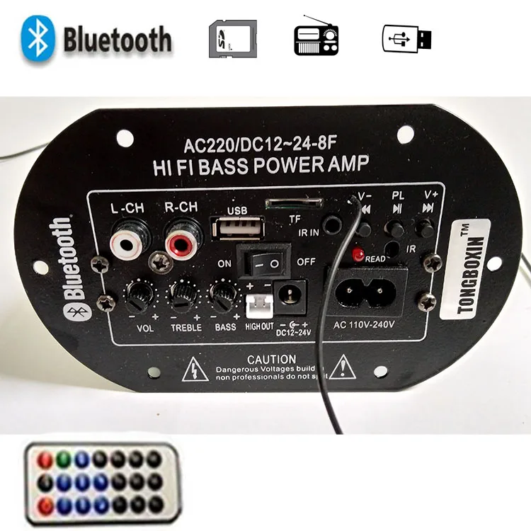 Online Para coche \\ Home 12 V 220 V 30 W Amplificador de Audio Bluetooth Amplificador USB dac FM radio TF reproductor Subwoofer DIY amplificadores