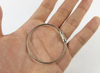 

Free shipping 2000 pcs/lot Top quality Stainless Steel Wire Keychain Cable Key Ring for Outdoor Hiking