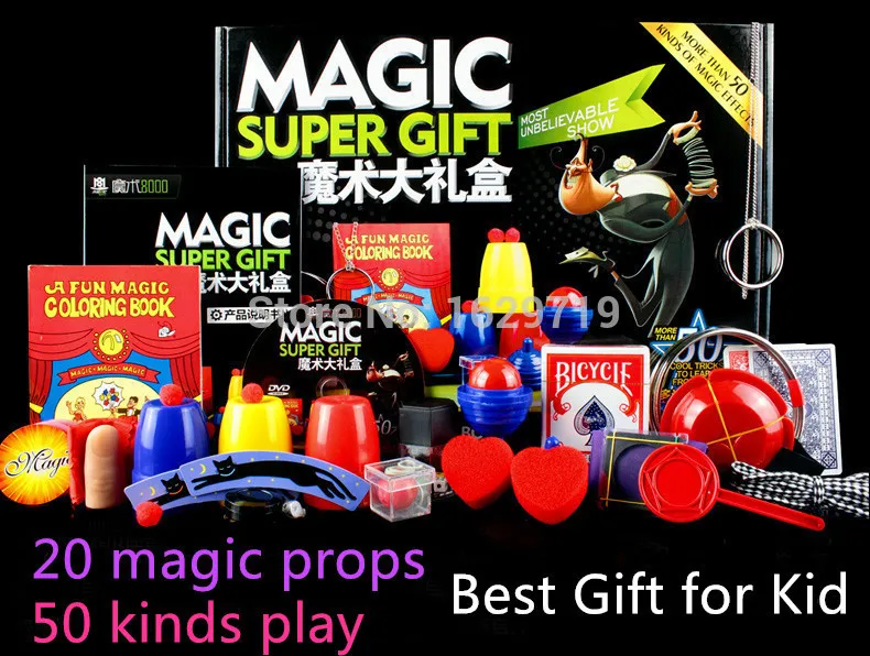 Free shipping Magic Set 50 Kinds Magic Play with DVD Teaching Classic Magic Trick Gift Set Educational Toy Children Best Gift Free shipping Magic Set 50 Kinds Magic Play with DVD Teaching Classic Magic Trick Gift Set Educational Toy Children Best Gift