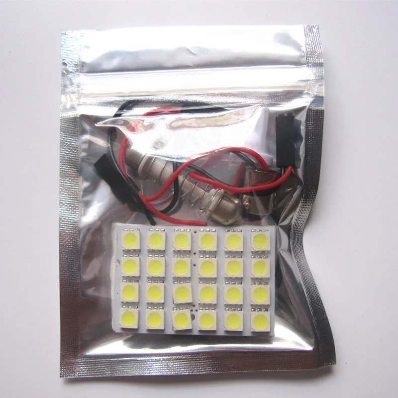 100 шт. авто светодиодный светильник T10 W5W гирлянда BA9S 24SMD 5050 чип 12 В Белый Синий