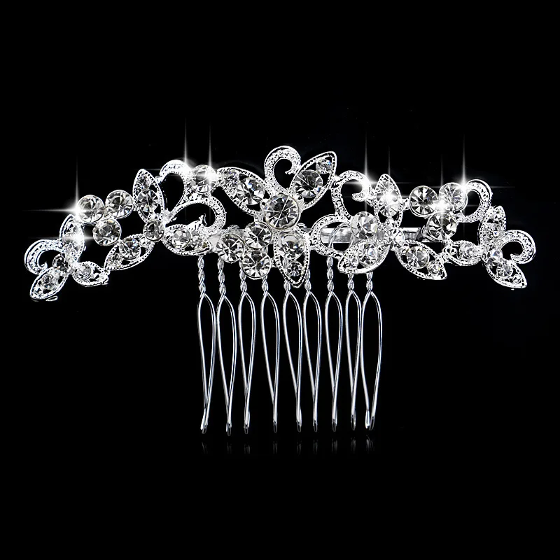 

Silver Full Rhinestone Hair Comb Tiara for Bride Women Girl Headband Headpiece Wedding Hair Jewelry Accessories Female Gift SL