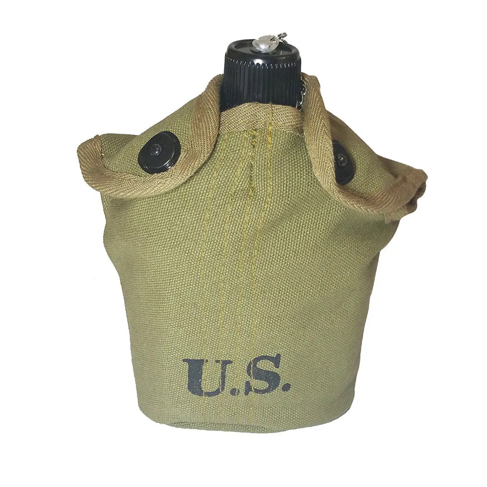 

WW2 US MILITARY ARMY USMC ACA1918 ALUMINUM SOLDIER CANTEEN SET WITH COVER - World military Store