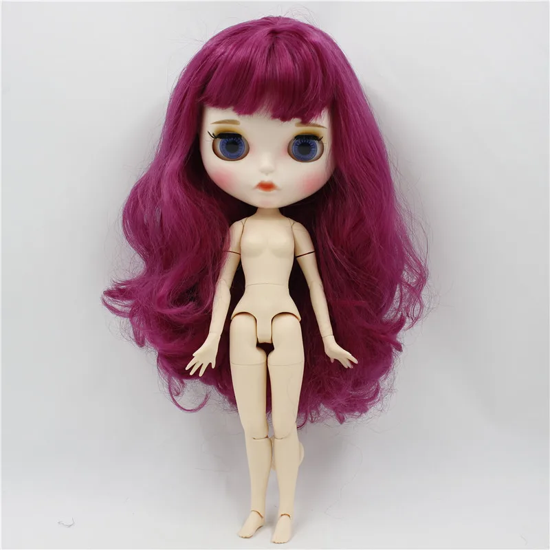 body 1/6 Blyth кукла белая кожа соединение тела фиолетовые волосы Новые матовые лицо с бровями блеск для губ. No.230BL1291 - Цвет: body