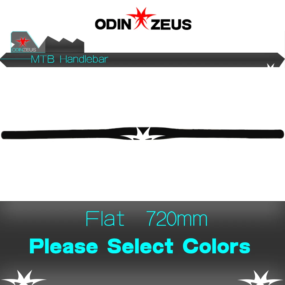 Китайский известный бренд ODINZEUS горячая Распродажа полностью углеродный MTB руль плоский или подъемный 31,8*580/600/620/640/660/680/700/720/740/мм - Цвет: Flat X 720mm
