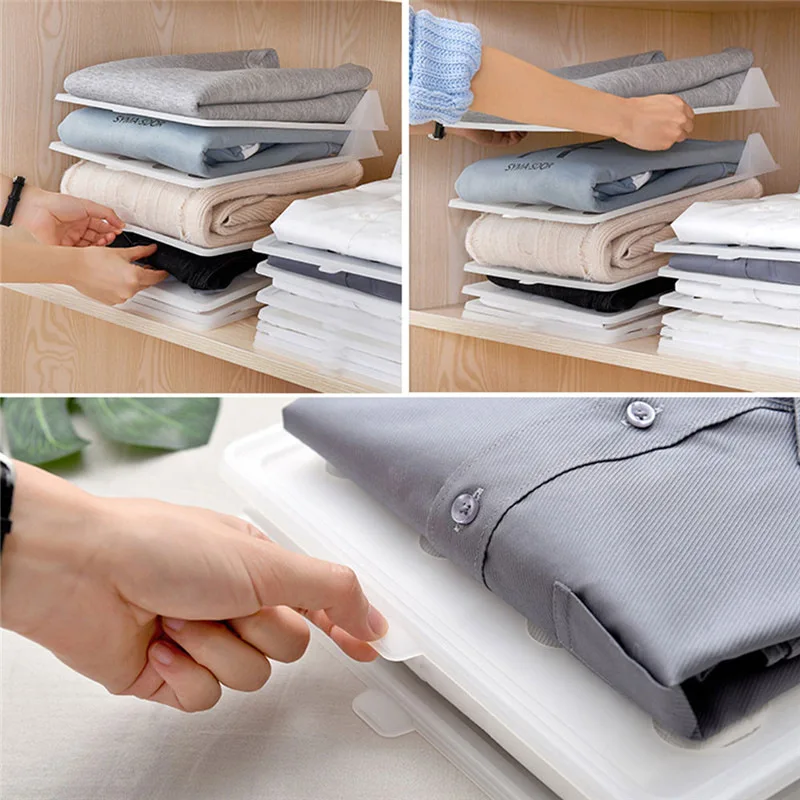 5 Pc Creative Fast Shirt Folder Travel Backpack T-shirt Document Home Closet Organizer Clothes Fold Board Clothing Organization