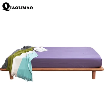 

1PC 100% Polyester Fitted Sheet Mattress Cover Solid Color Sanding Bedding Four Corners With Elastic Band Bed Sheets 160cm*200cm
