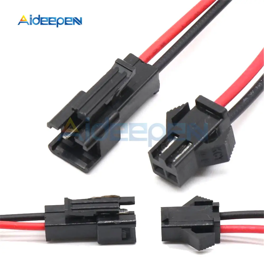 

5 Pairs 10CM/15CM/30CM Long JST SM 2Pins Plug Male to Female Wire Connector for LED Light Lamp