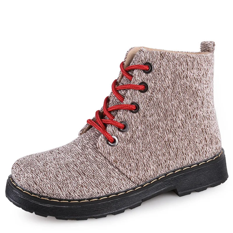 

Designers Brand Women Ankle Boots Heels Female Shoes Woman Autumn Glitter Lace Up Boots Casual Bling Pink Black Canvas Boots