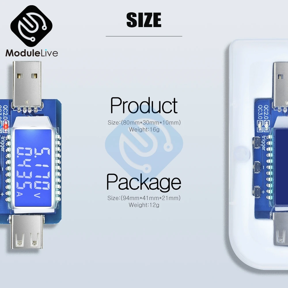 USB детектор ЖК-цифровой дисплей измеритель напряжения тока тестер быстрое зарядное устройство триггер Амперметр Вольтметр поддержка QC2.0 QC3.0 4 В~ 28 в