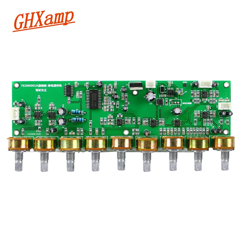 US $24.08 GHXAMP T62M0001A Audio Mixer Board Stereo Kara OK Reverberation Board Preamp Tone AMP With Treble And Bass Adjustment DC12V 1pc