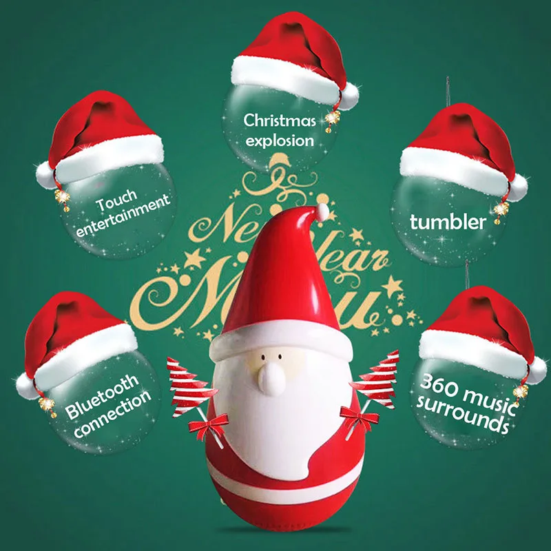 Christmas Gifts Mini Santa Bluetooth Speaker Cute Tumbler Wirless Stereo Surround Speaker Subwoofer Hifi Music Player  (3)