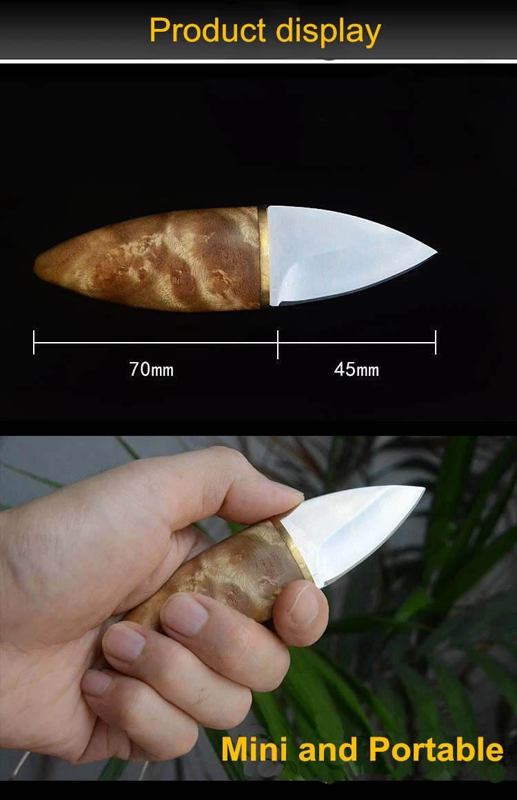 Stainless Steel EDC Tools For Outdoor Survival Mini Straight Blade Knife wood handle Knife Hunting Camping Portable Multi tools (16)