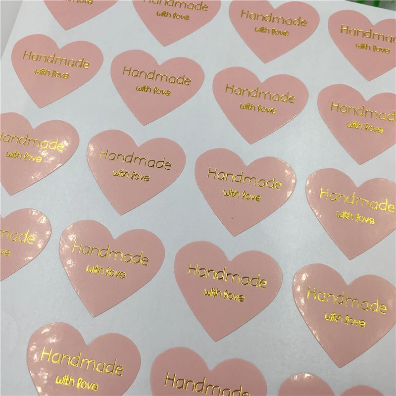 50 шт., золотые наклейки ручной работы с надписью «love», розовые уплотнительные этикетки, свадебные наклейки, упаковочные этикетки для торта/подарков/коробок/ювелирных изделий