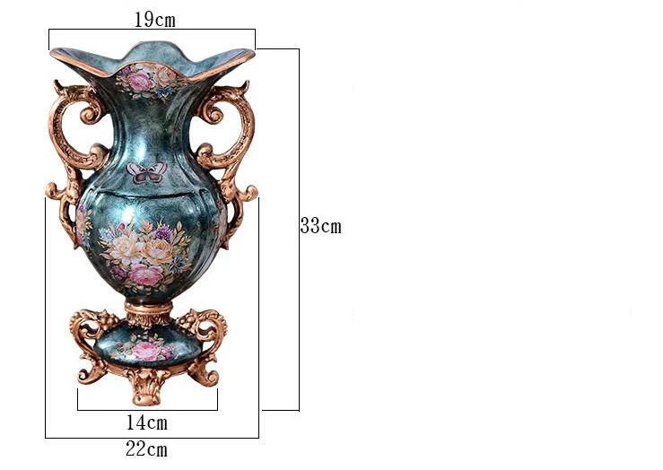 Роскошная Европейская ретро ваза из смолы, креативная гостиная, домашний интерьер, ремесла, украшение стола, Цветочная композиция, фигурка, Декор