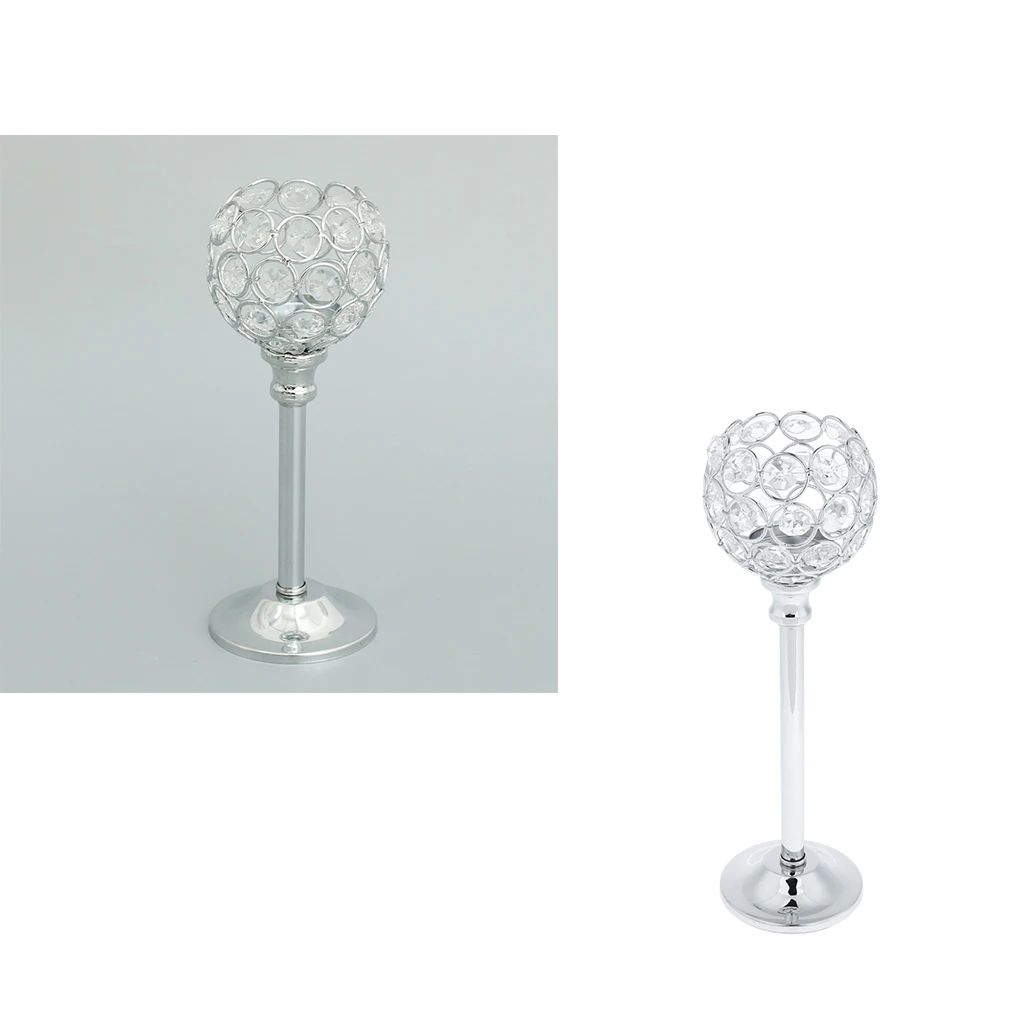 2PCS DIAMANTE CRYSTAL TEA LIGHT PILLAR CANDLE HOLDER HOME WEDDING PUB CAFE DECOR TABLE TOP CENTERPIECE
