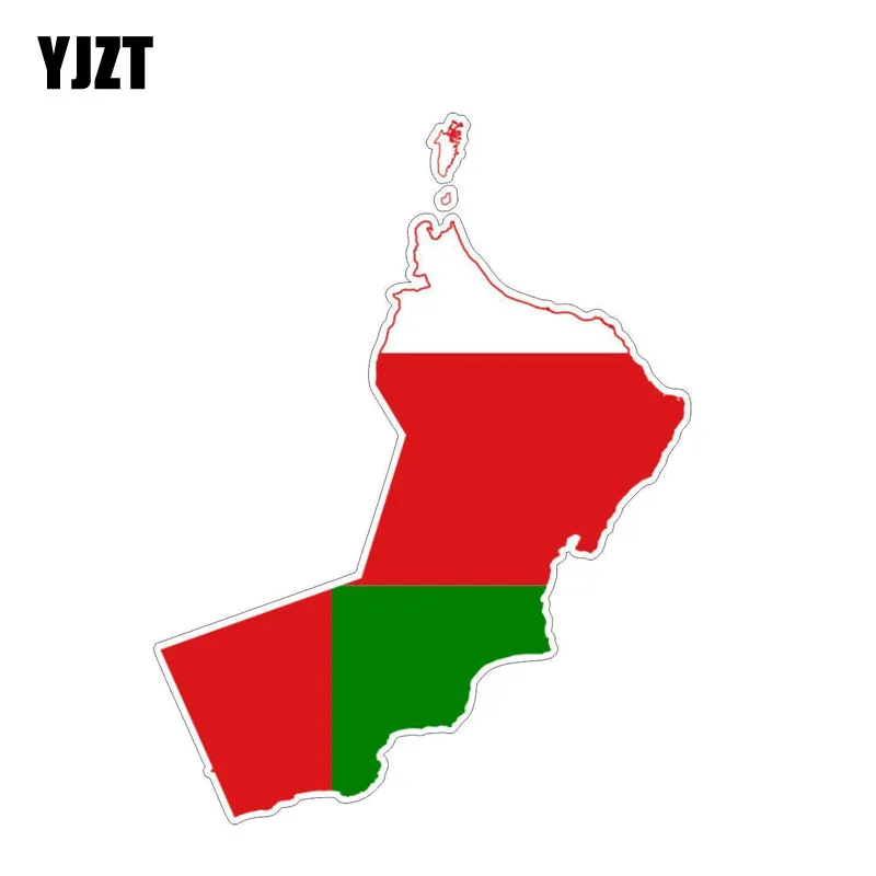 

YJZT 12CM*15.8CM Personality Window Oman Map Flag Decal Car Sticker 6-1267