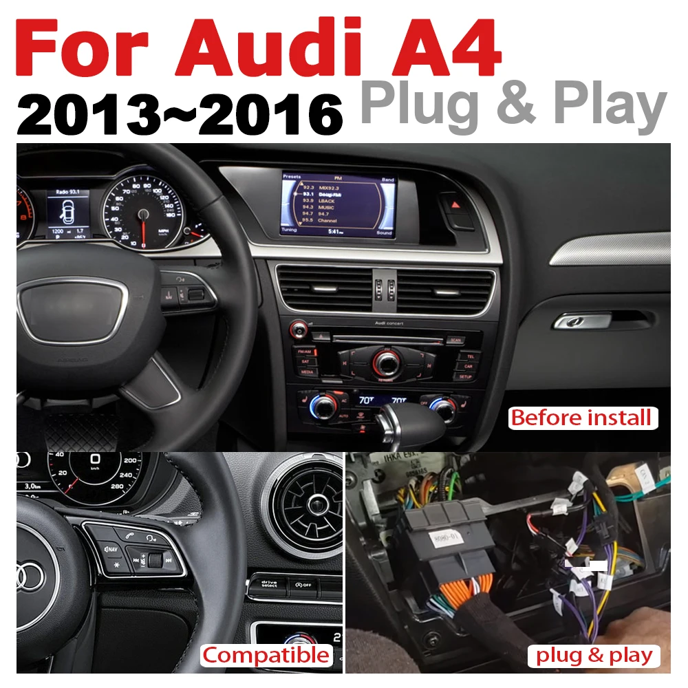 Top Android 7.0 up Car Multimedia player For Audi A4 8K 2013~2016 MMI WiFi GPS Navi Map Stereo Bluetooth 1080p IPS Screen 3