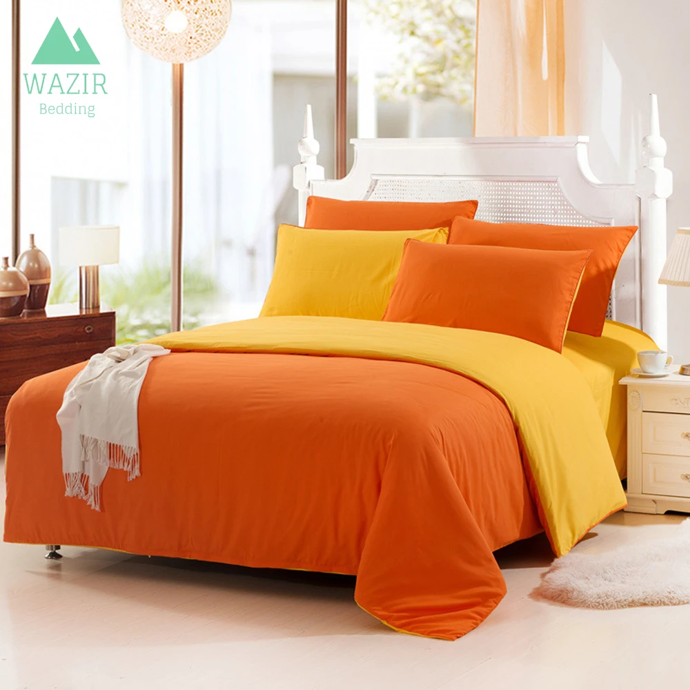 

WAZIR Brushed Solid Color Simple 4pcs Bedding Set Bed Sheets Quilt Cover Pillowcase Home Textile Duvet Cover Bedroom Decor