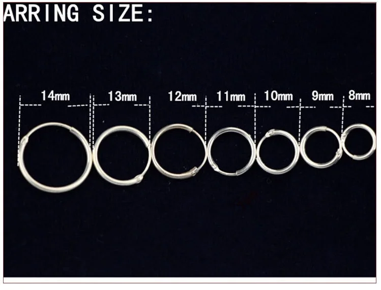 925 пробы серебро простой слуховая косточка серьги в виде колец, для Для женщин мини маленькие серьги-кольца слуховая косточка с пряжками и круглым круг серьги в виде тонкого кольца