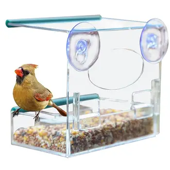 

Adeeing Acrylic Pet Food Feeder Plexiglass Pet Suspended Feeding Cage for Birds Pet