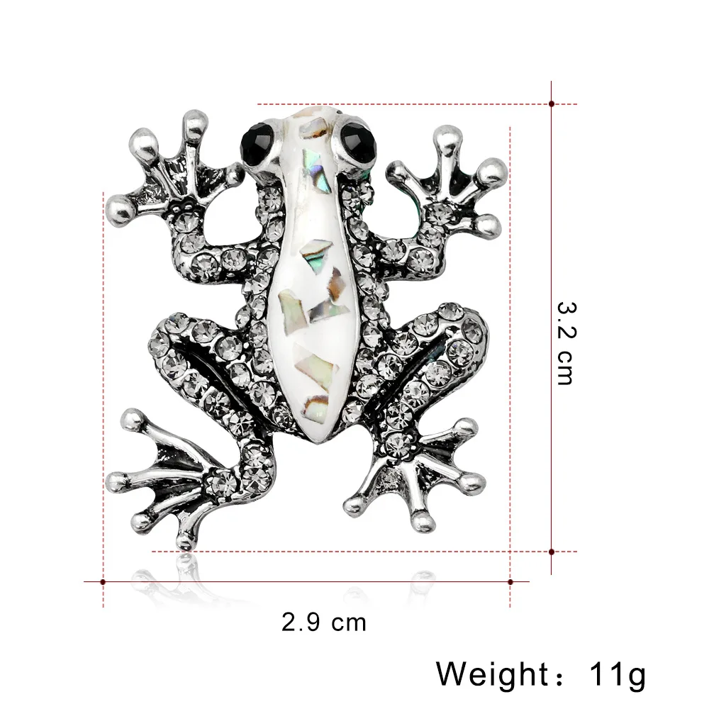Модные ювелирные изделия в виде ракушки, уникальная эмалированная булавка, металлические хрустальные стразы, лягушка, модная женская брошь, винтажные большие броши в виде животных для женщин