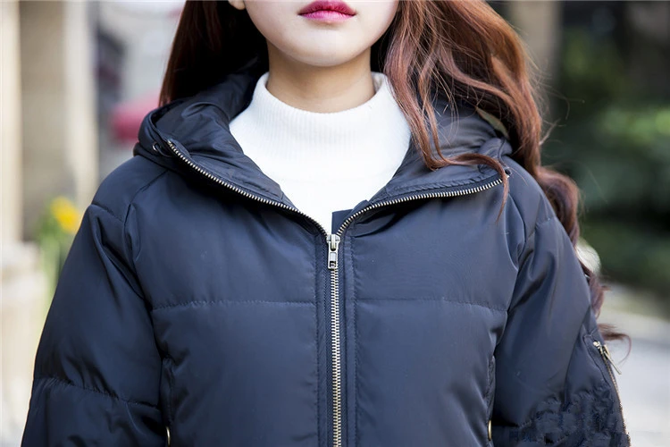Women Winter Jacket White Duck Down Women Coat Long Cotton Padded Jackets Hooded Ladies Long Coats Big Pockets Warm Clothes CH649 (6)