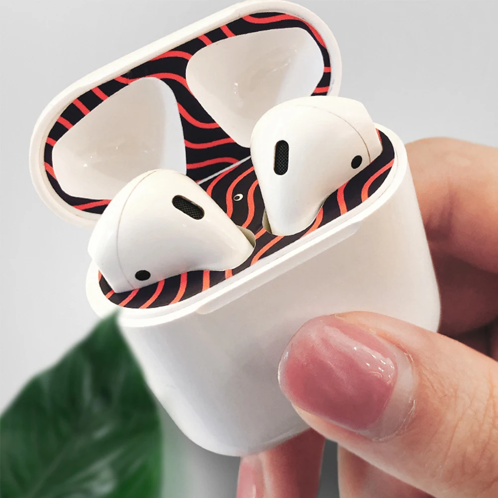 2Pairs Dust Guard Cover Film For Apple Airpods Earphones Charging Box