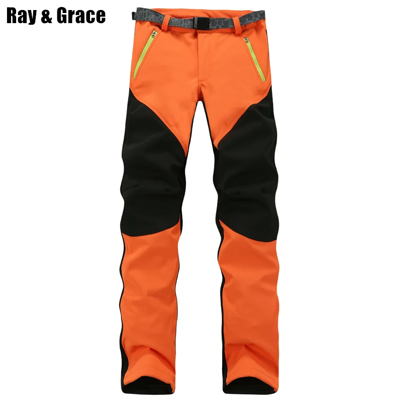 RAY GRACE Зимние флисовые походные брюки для мужчин водонепроницаемые ветрозащитные тепловые уличные спортивные брюки Кемпинг Альпинизм