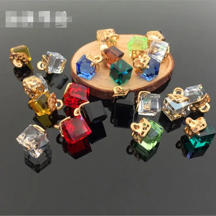 

11*8mm 10pcs/lot mixed Diy Jewelry Accessories Drop Classical Alloy Pendant Water Cube Pendant Cut Fashion Design For Wedding